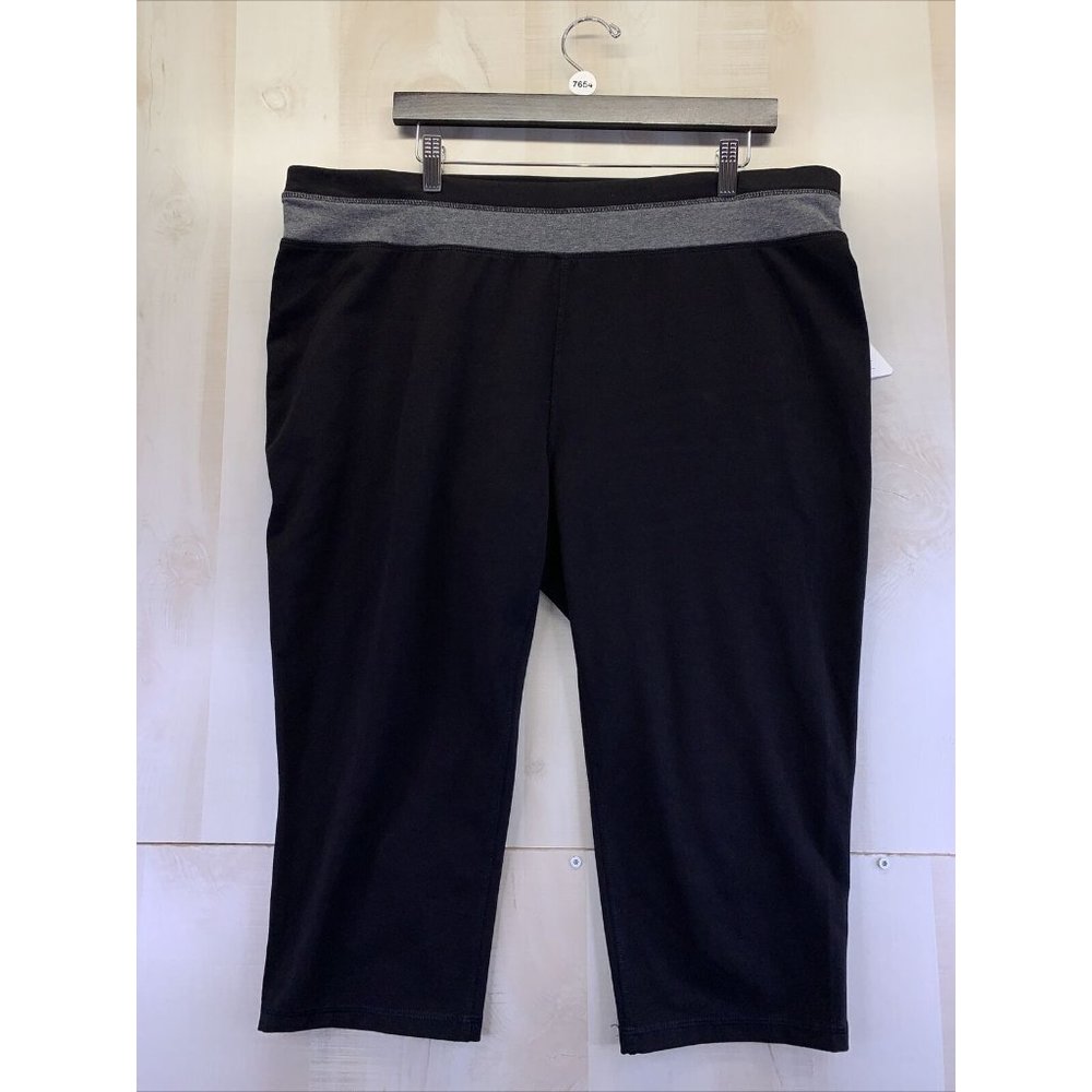Active Studio Black Crop Stretch Workout Leggings Womens 2x NWT-7654